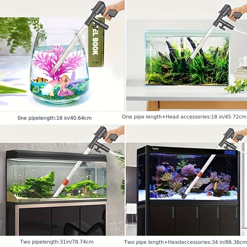 Fish Tank Cleaning Tools, Gravel Cleaner With Glass Scraper, Aquarium  Vacuum Gravel Cleaner With Air-Pressing Button