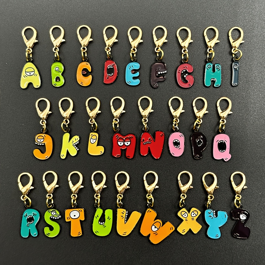 TEMU 26pcs Cute Creative Mini Colorful 26 Alphabet Keychain Pendant, Fashion Bag Charm Earphone Box Decoration Personalized Small Gift