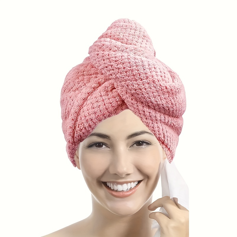Image of 1/3pcs Random Color Microfiber Women's Hair Towel Set - Quick-drying Hair Towel, 300gsm Absorbent Soft And Comfortable Hair Drying Towel, Ideal Bathroom Accessory, Essential Daily Towel Gift