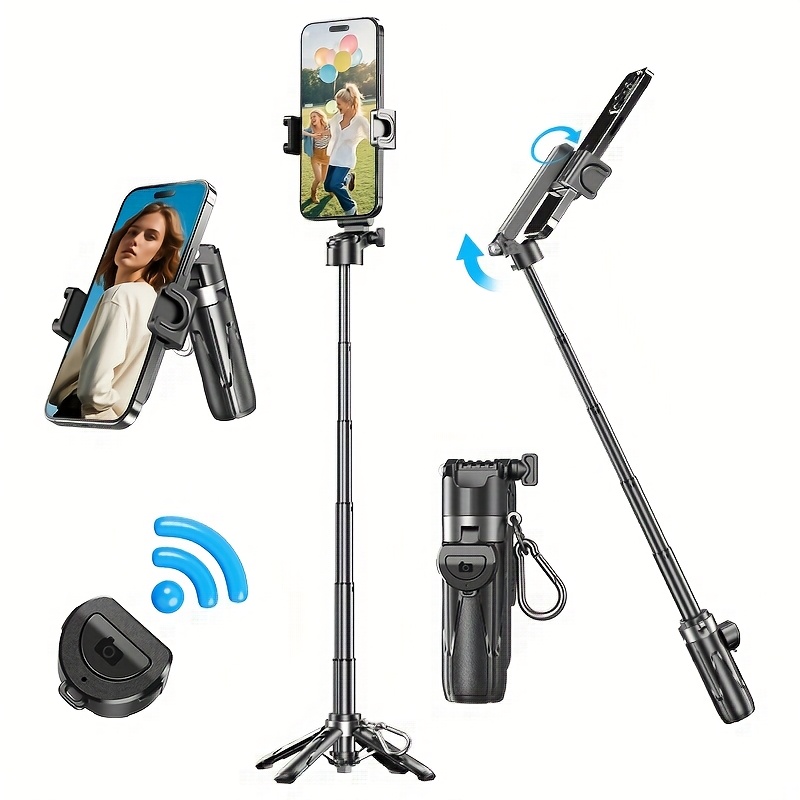 P15Mini 3-in-1 Wireless Selfie Stick, Portable Phone Camera Helper with USB Charging, Rechargeable Lithium Polymer Battery, Scalable Selfie God Stick