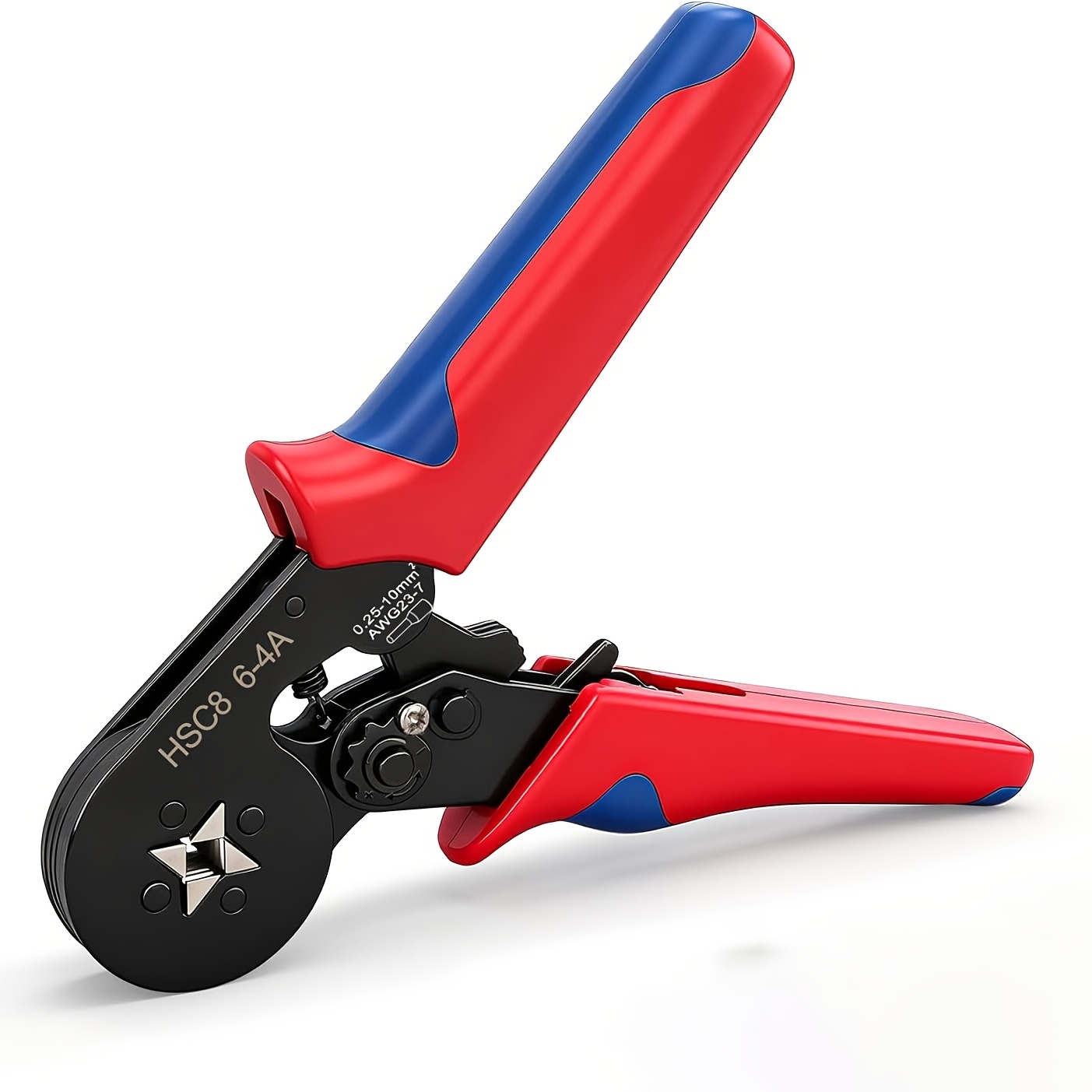 TEMU Hsc8 6-4a End-sleeves Crimping Tools Self-adjustable Awg23-7/0.25-10mm² Square Ratcheting Wire Crimping Plier Hand Tool