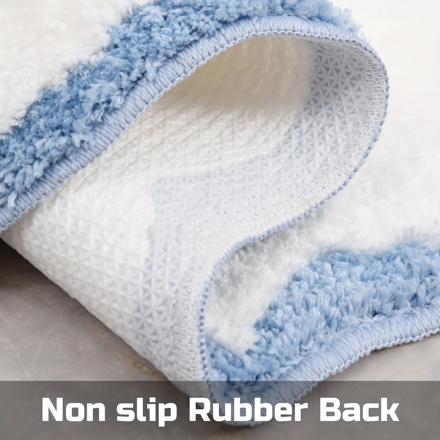 machine washable tufted oblong bath rug with non slip tpr backing polyester ultra absorbent   bath mat ideal for bathroom bathtub and bedroom doorway modern   fluffy plush winter decor decoration Product details 4