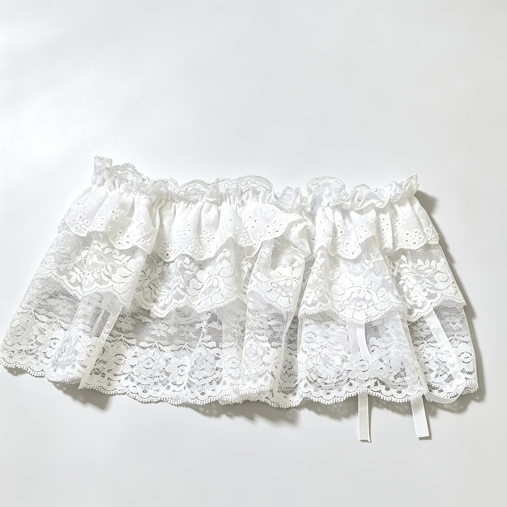 TEMU Jupe string en dentelle d'Halloween, essentielle superposable à bordure en dentelle, jupe bouffante haut de gamme à lacets, jupe courte