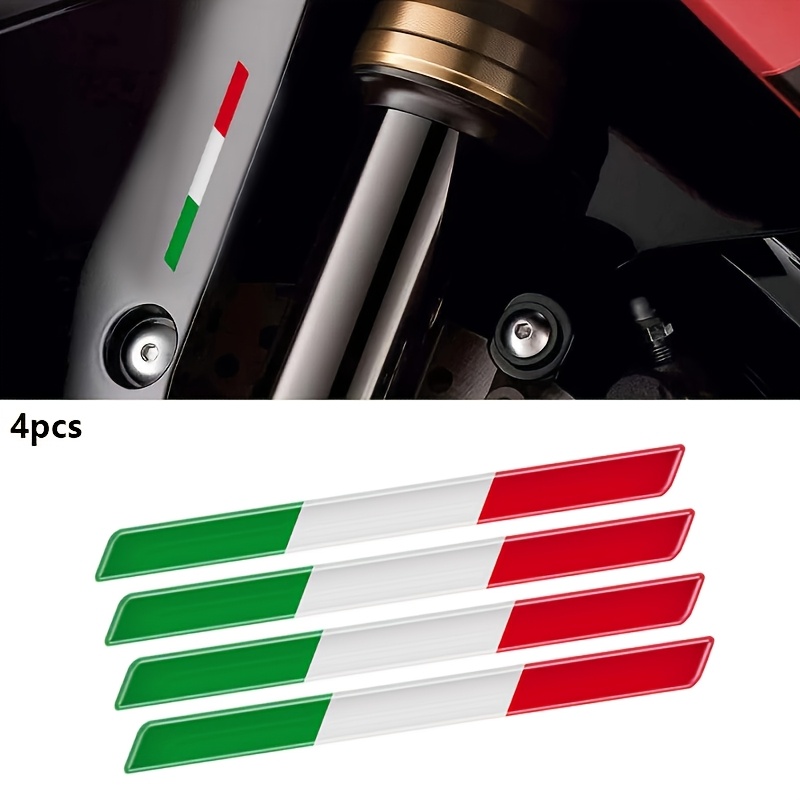 TEMU 4pcs Italian Flag Stickers, Racing Sports Resin Badge Decoration, Suitable For Italian Cars, Bicycles, Motorcycles