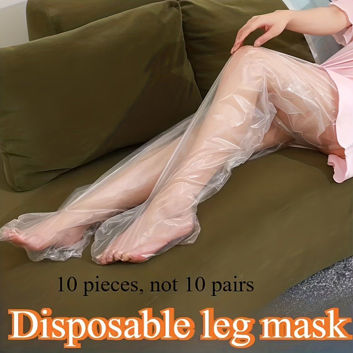 TEMU 10 Disposable Leg Film Covers, Pe Plastic Foot Film, Long Footed Leg Covers, High Transparent Film Leg Covers, Waterproof Moisturizing Set