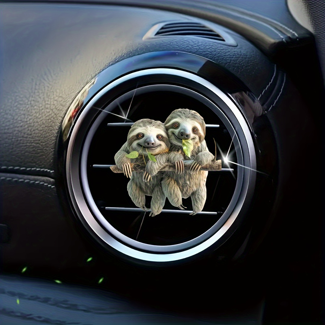 

Sloth Car Vent Clip With Scent Diffuser - Luxury Cartoon Decor, Long- Light Fragrance, Includes Replaceable Pads For