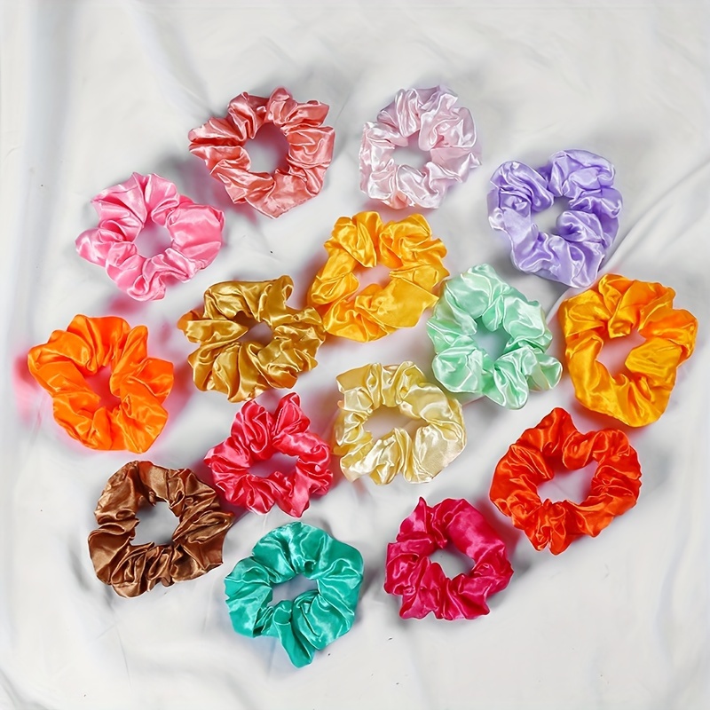 Набор из 60 ярких атласных резинок для волос, популярные атласные резинки в наборе из 60 ярких эластичных лент, детали 13