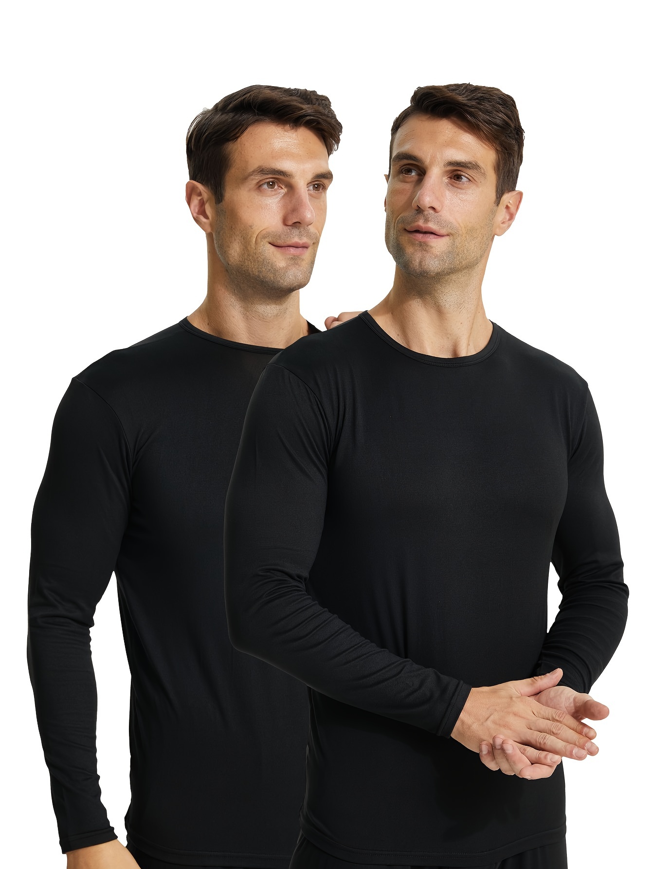 Winter Thermal Tops for Boys Fleece Lined Underwear Tee Unisex Long Sleeve  Undershirts Baselayer