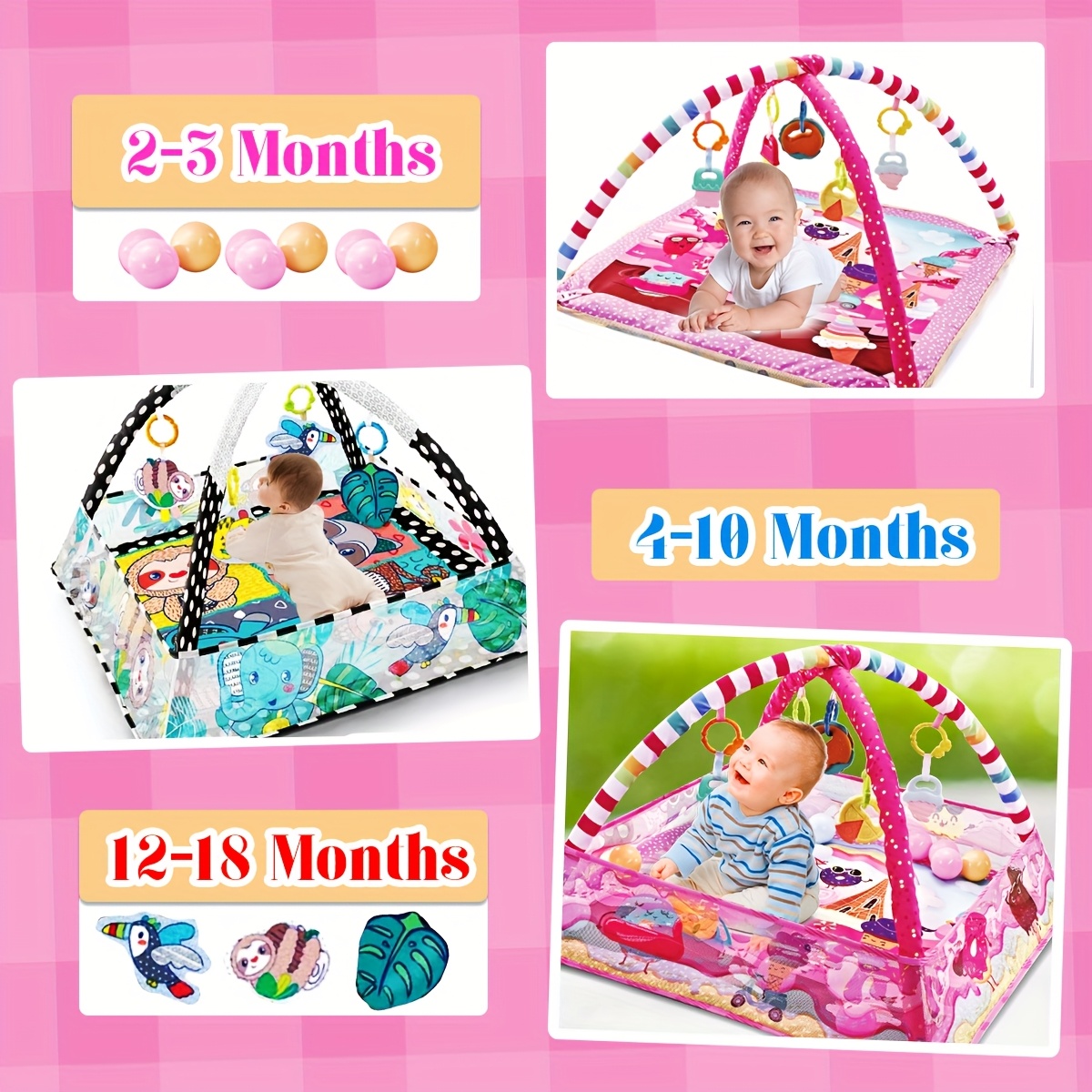 Speelmat, activiteitengym en speelmat voor jongeren, speelmat en activiteiten, speelmat voor jongeren, buikmat speelgoed, kerst, Halloween, Thanksgiving-cadeaus, willekeurige accessoireskleur