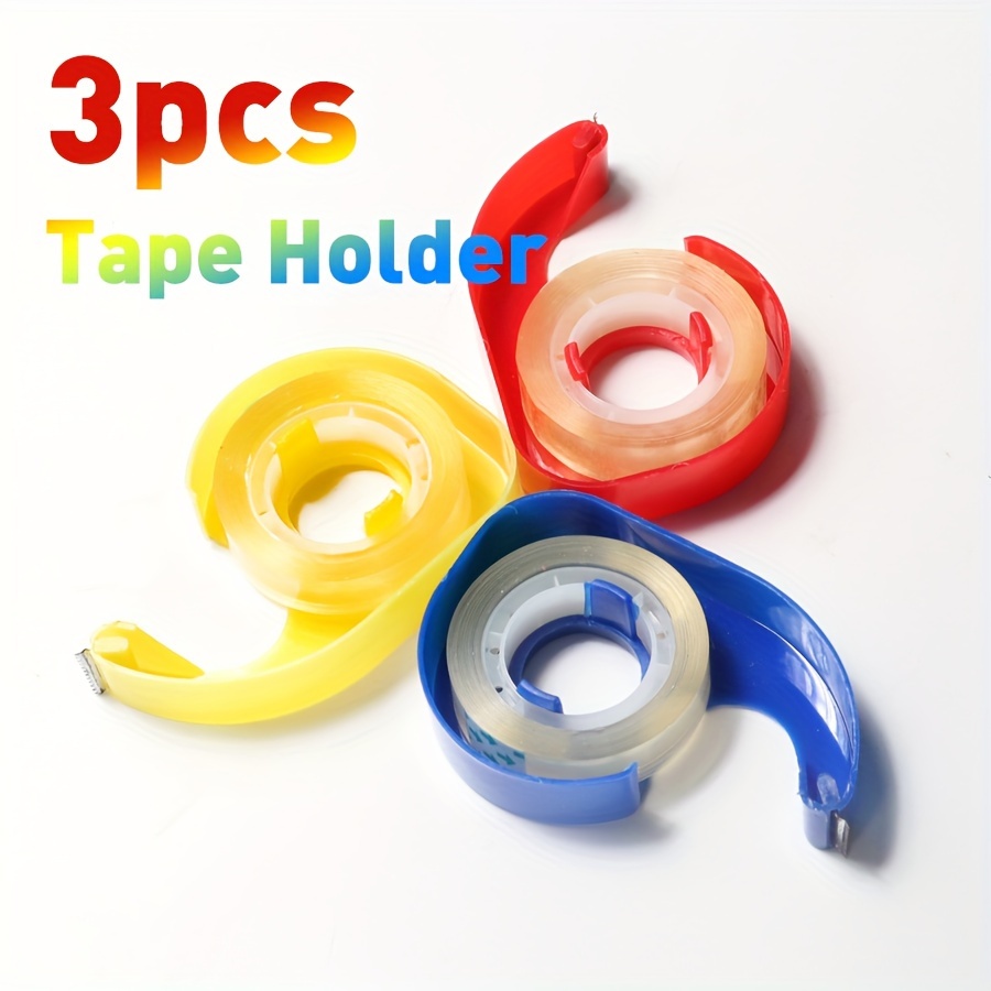 

3pcs Mini Tape Dispenser With Tape - Ideal For Gift Wrapping & Crafts, Includes 3 Rolls Of Adhesive Tape