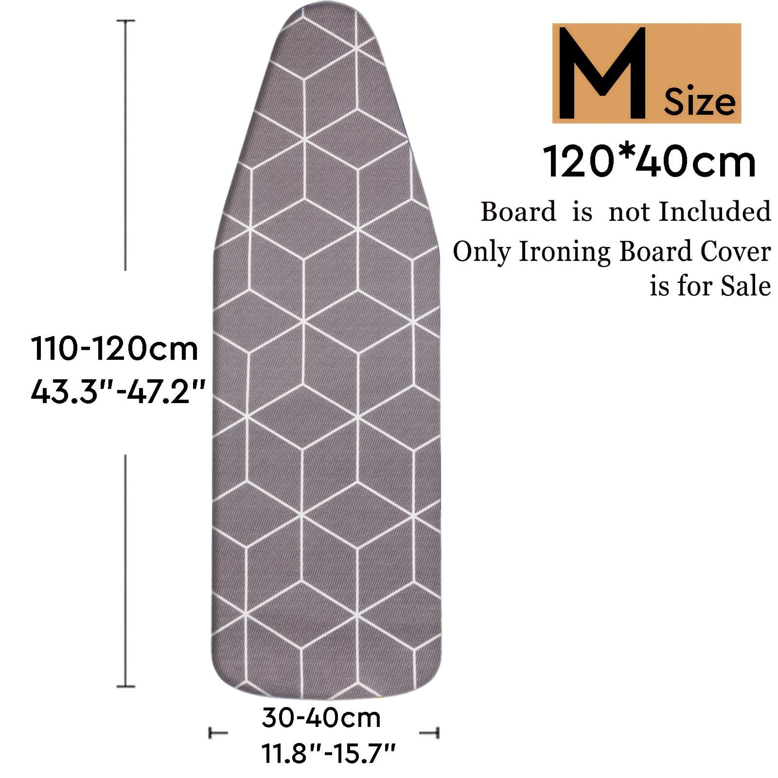 5-size Thickened Ironing Board Cover That Fits Sizes, Ironing Cover With Hook & Loop Fastener & Elastic Edges - Reinforced Stitching, Fit For Laundry Room