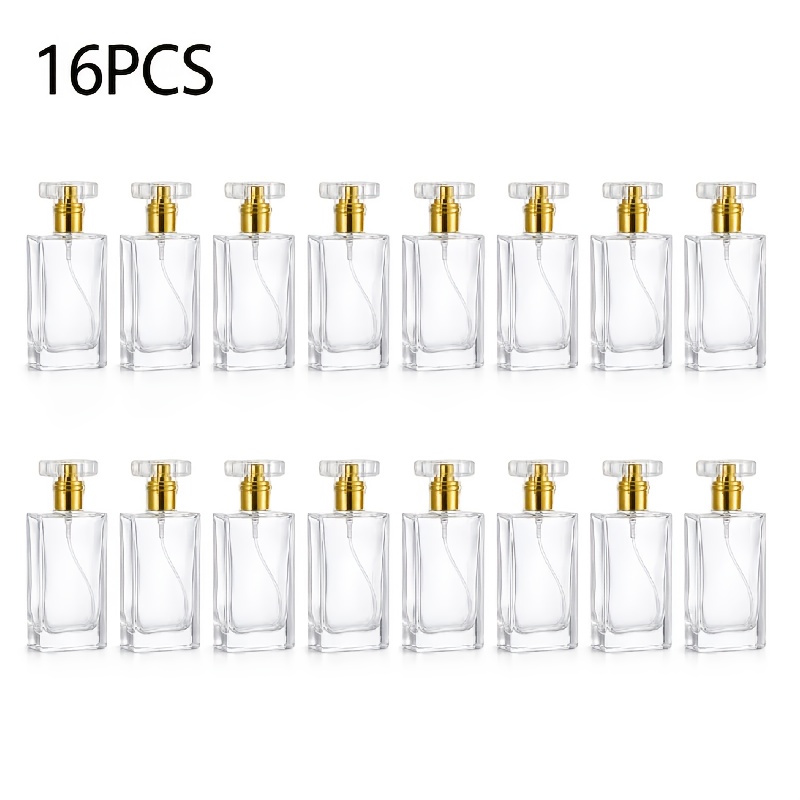 TEMU Set di 16 di vetro da 30 ml per , riutilizzabili e ricaricabili, atomizzatori da viaggio trasparenti, con spruzzino a nebulizzazione fine
