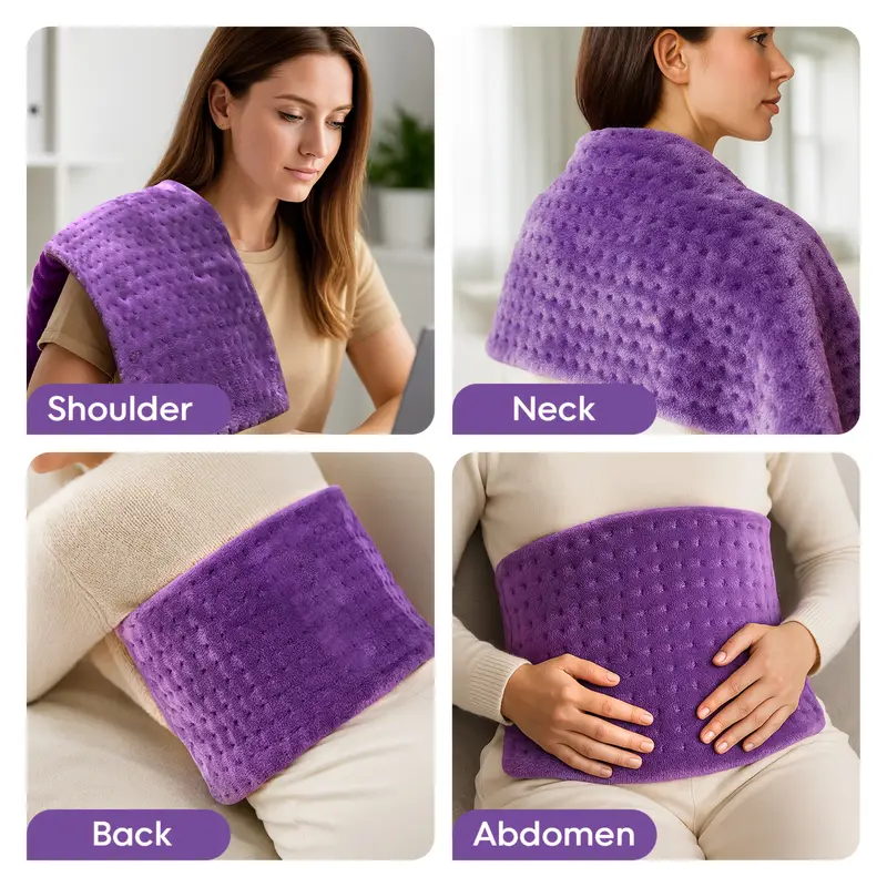 electric heating pads for back neck shoulder abdomen 130w fast heating to 150 f settings auto off 24 x 12 lightweight light beige fabric dry option washable heated pad for knee leg fathers day birthday gifts for dad mom Product details 3