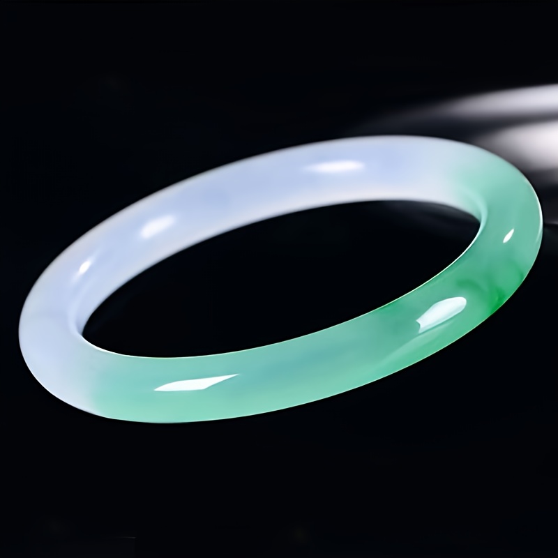 Women's & Men's Natural Stone Round Bangle Bracelet, Elegant Gift
