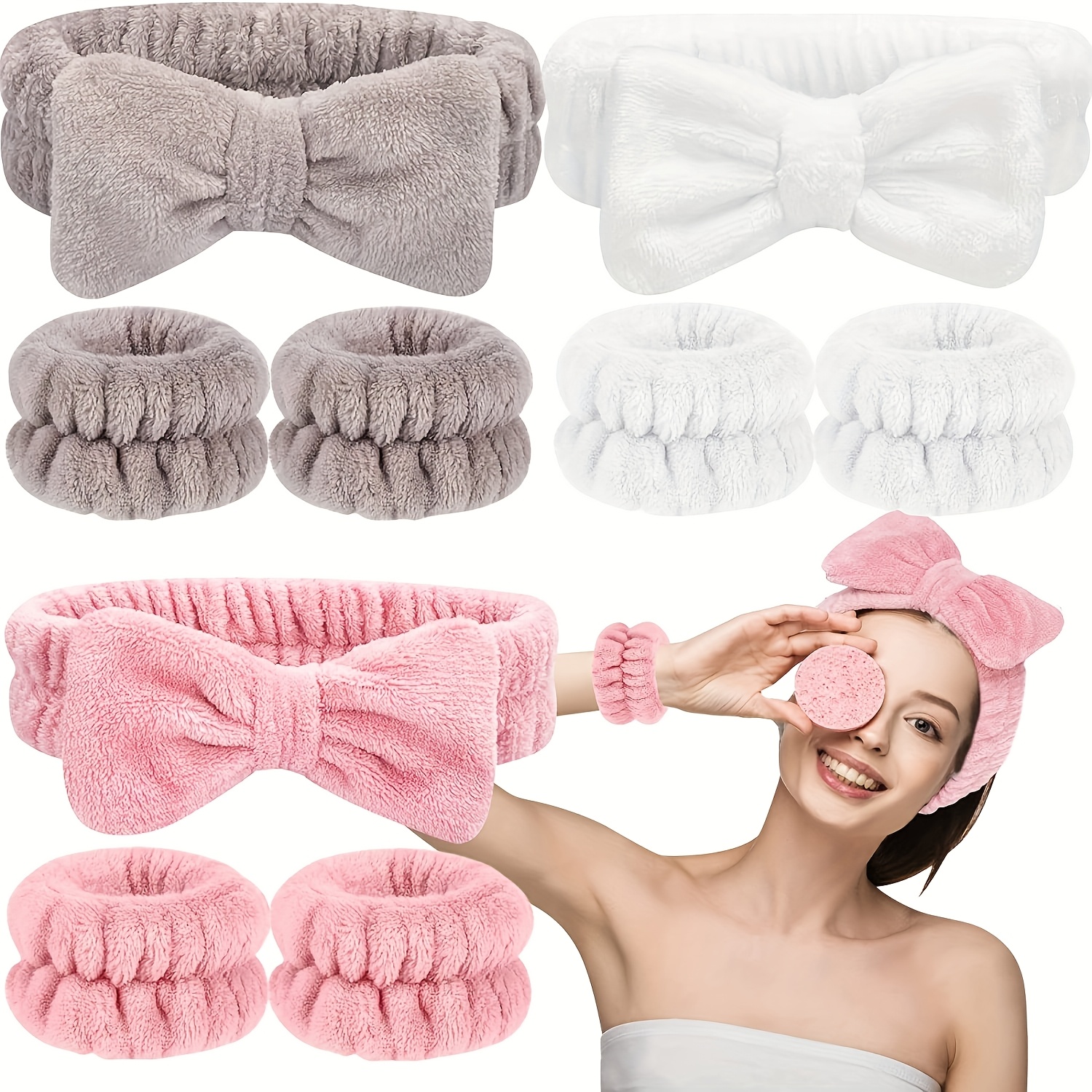 

Headband And , Fiber Women's Hairband And Hand Towel Set For Washing Face, Suitable For Bathing, Makeup And Fitness