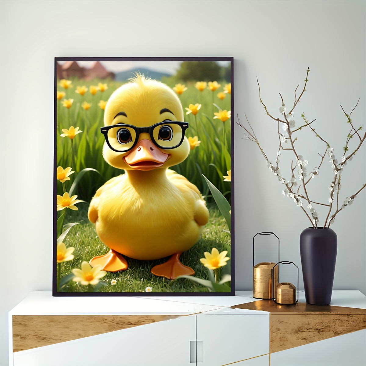 

1pc Little Duck With Glasses, Diamond Art Painting Kit, Full Diamond Mosaic Art Painting, Home Wall Decoration Gift, 11.81x15.75in Eid Al-adha Mubarak