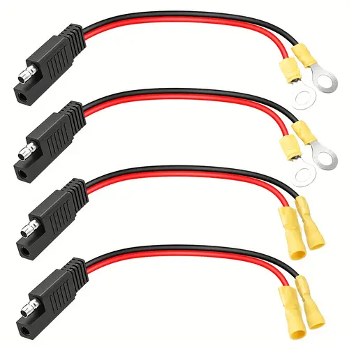 4 pack copper marine trolling motor wiring harness 16awg quick disconnect sae connectors universal power cable for rv boats solar panel battery accessory no battery required