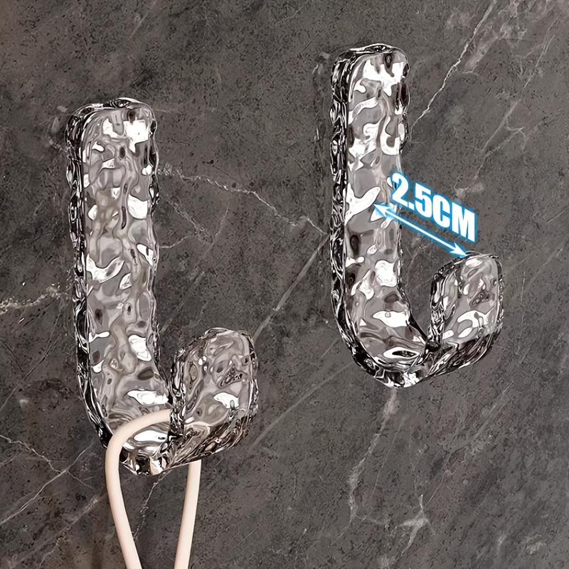 2-pack Sparkling Diamond Acrylic Wall Hooks - Durable, With Strong Adhesive - Perfect For Hanging Towels, Coats And More In Bathrooms, And Wardrobes