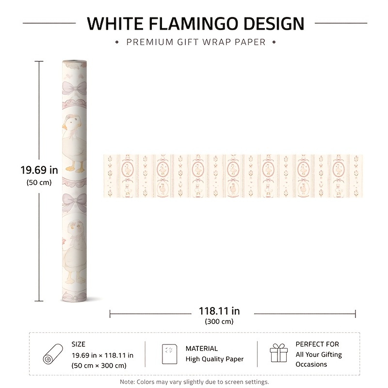 TEMU 1 Rotolo di Carta da Regalo Qualit� 50X300Cm (19.7X118.1In) - Motivo Bellissimo, Perfetta per Regali, Compleanni & Festivit�, Colori Vivaci,