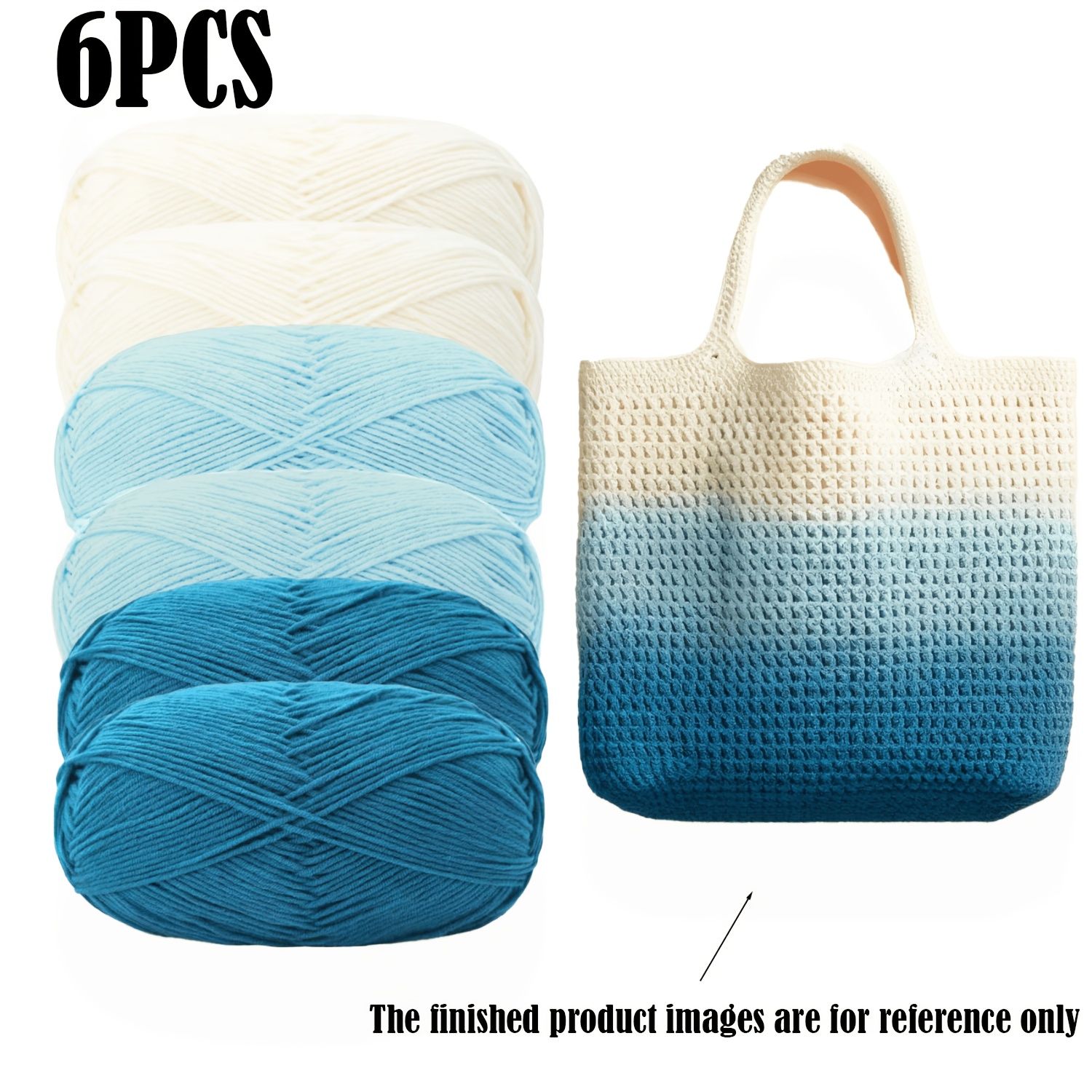 TEMU 6pcs- Handmade Knitting Colorful Yarn-4 Skeins Luxurious Comfortable Soft Multicolor Yarn Set, Special For Knitting Beginners- Handicrafts,