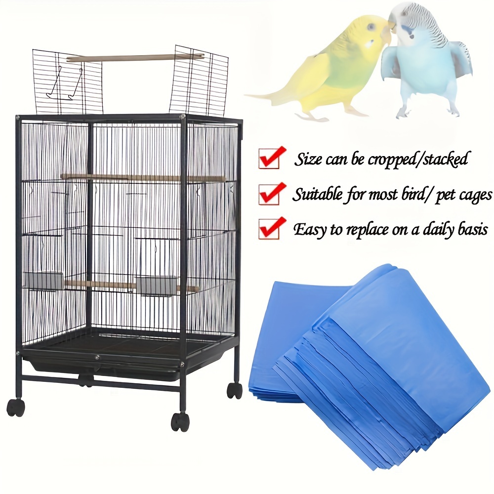 50pcs extra thick disposable bird cage liners absorbent polyester pads for parrot pet birds easy clean up