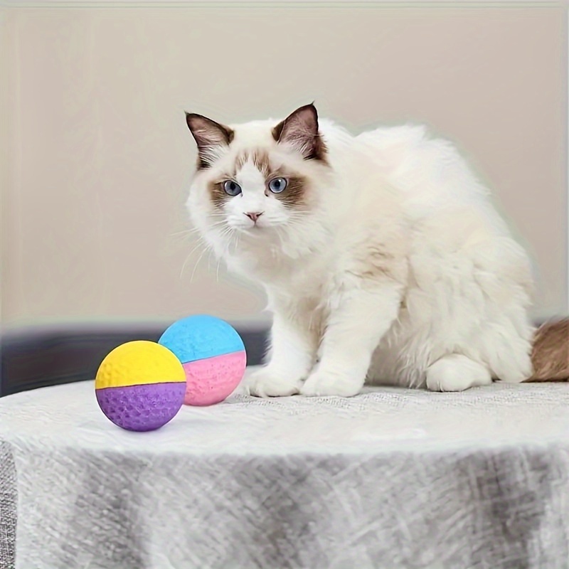 

4-pack Cat Foam Ball Toys - Interactive Pet Sponge Ball, Soft Elastic Durable Bite-resistant Easy-to-clean Rubber Balls, Suitable For All Breeds And Sizes, Multicolor