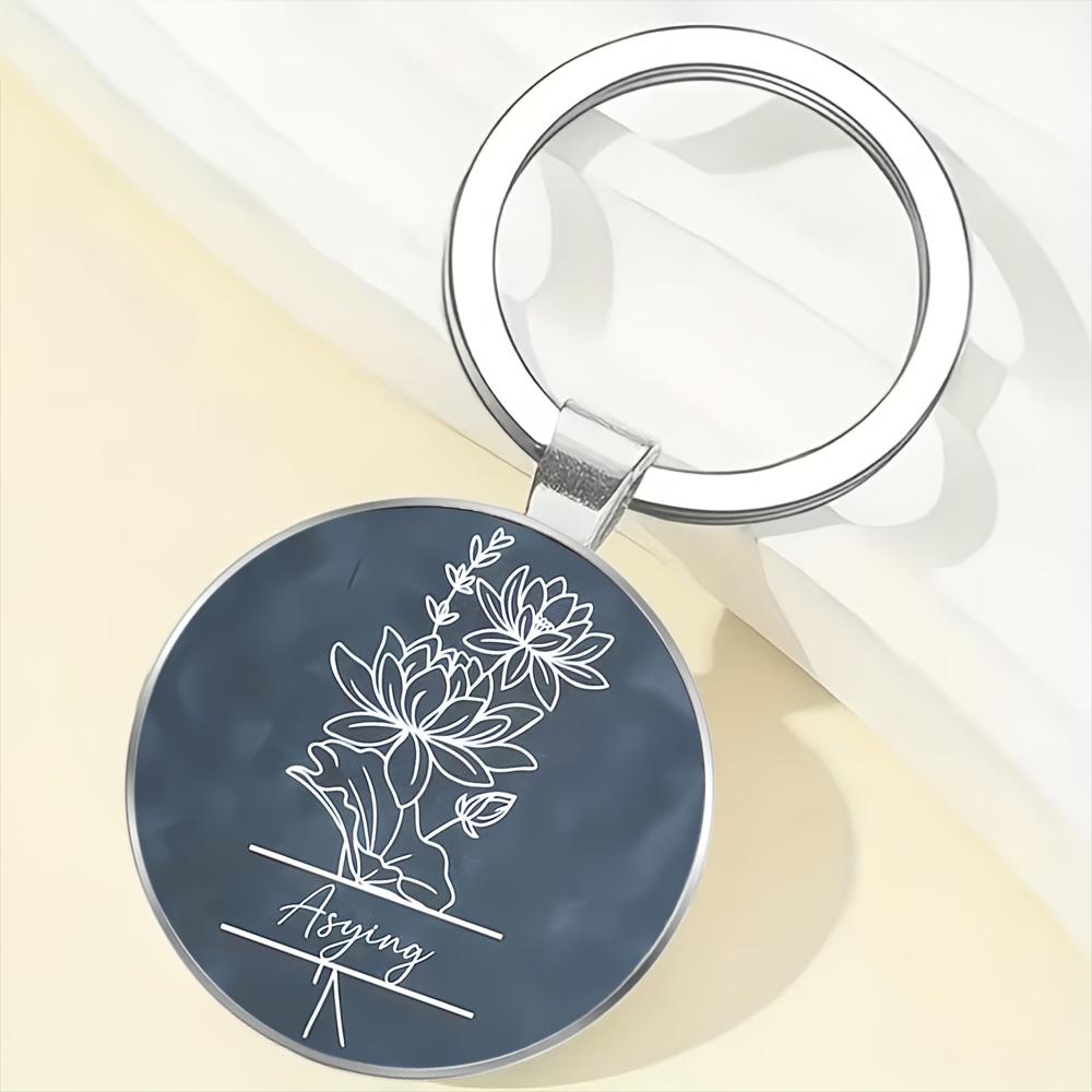 3pcs Women's Key Ring with Exquisite Lotus Flower Design