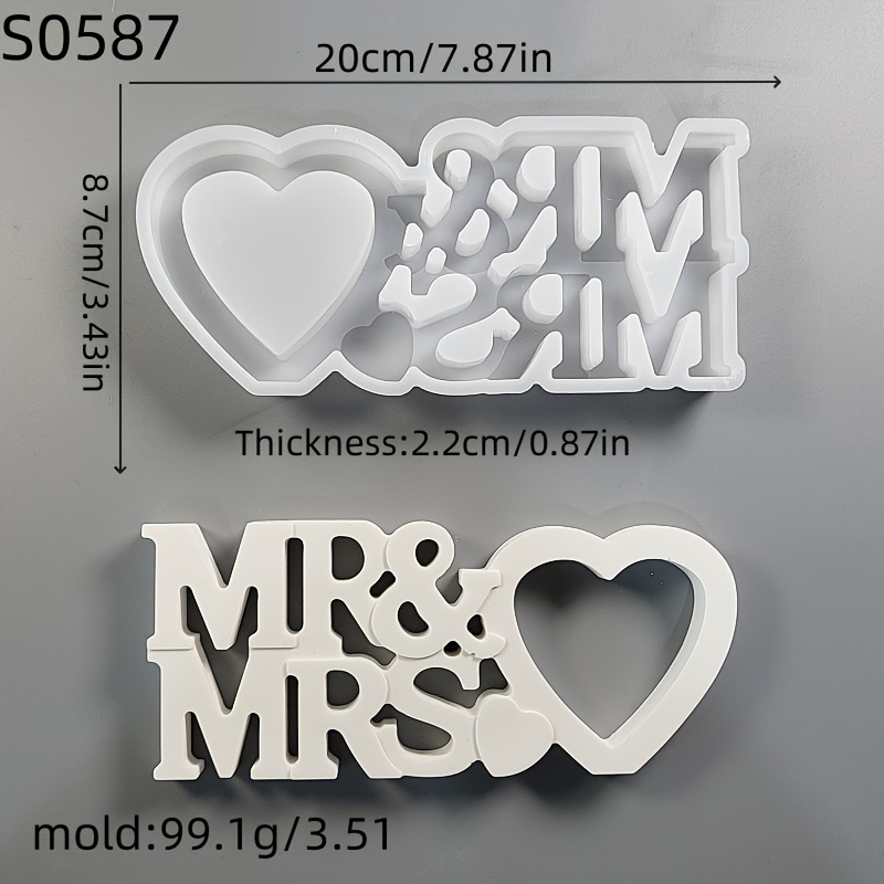 Image of Resin Casting Molds Mr And Mrs Wedding 3d Decorative Silicone Mold Diy Candle Silicone Mold Gypsum Decorative Silicone Mold Home Decoration Epoxy Resin Mold S0587