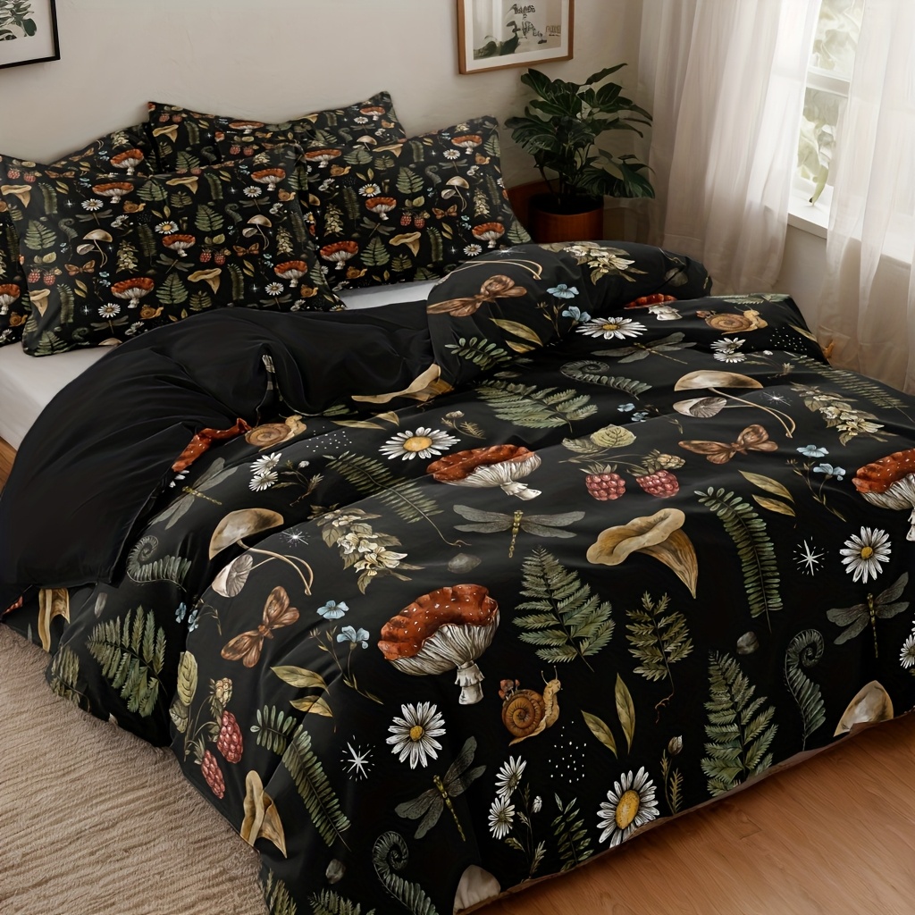 TEMU 3pcs Polyester Pattern Printed Bedding And Quilt Cover Set, Suitable For Bedrooms And Guest Rooms. Soft And Comfortable Quilt Cover, Gift For (1