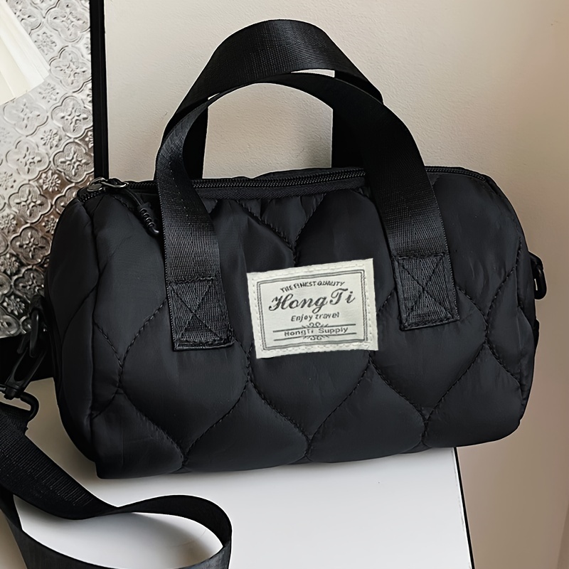 TEMU Girl's Casual Print Bag With Closure And Double Handles, Trendy Hand Bag For Travel And Use