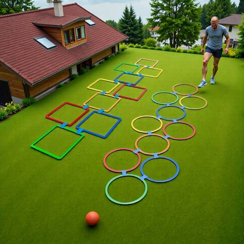 20pcs bouncy set multi player outdoor agility ladder and sports training equipment for quick reaction and agility lawn and backyard activity props assorted colors