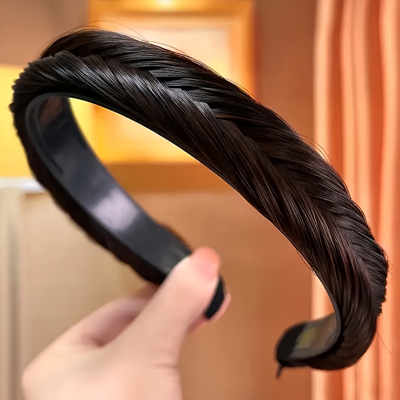 Image of Exquisite And Vivid Fishtail Braid Headband - Invisible Fake Hair Headband, Perfect For Girls' Casual Parties, Outdoor Decor, Photo Props, And Stage Performance Accessories - Must-have