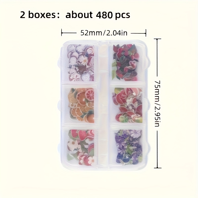 TEMU 2 Boxes/480pcs Fruit-shaped Wood Slices For Epoxy Resin Crafts, Including Strawberries, Oranges, Watermelons, And Cherries. Are Diy Mold Fillers