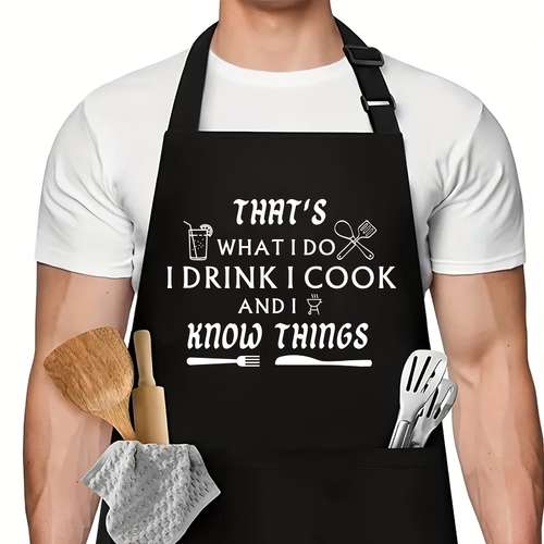 Tablier De Cuisine Farce Pour Homme - Avec Poche Surprise Drôle, Cadeau Gag Pour BBQ Et Fêtes
