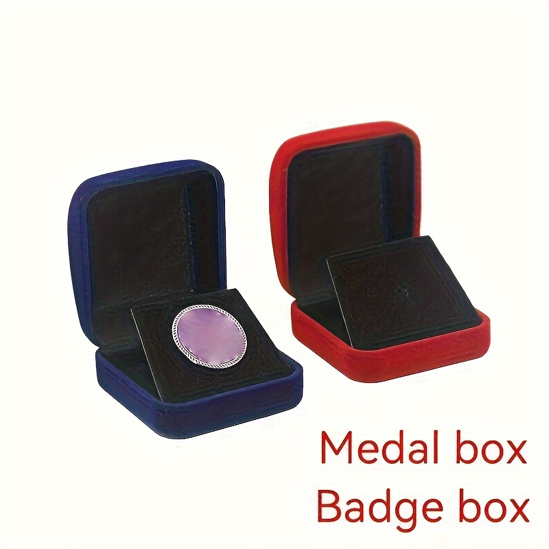 

1pc Velvet Medal Box For Badge, School Badge, Class Badge Storage Box