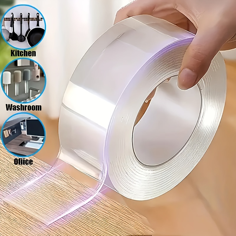 

3 Rolls Of Heavy-duty Double-sided Tape, Reusable Traceless Strong Tape Strips, Washable Transparent Tape, Used In Family Rooms, Kitchens And Handmade Diy