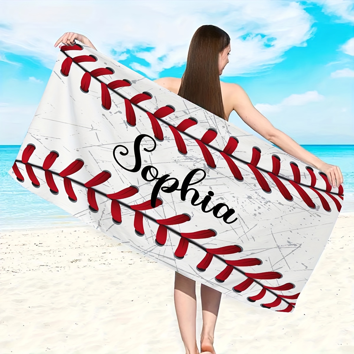 

Custom Name Baseball-themed Beach Towel - , Soft & Comfortable, Swimming & Poolside Fashion, Ideal Gift For