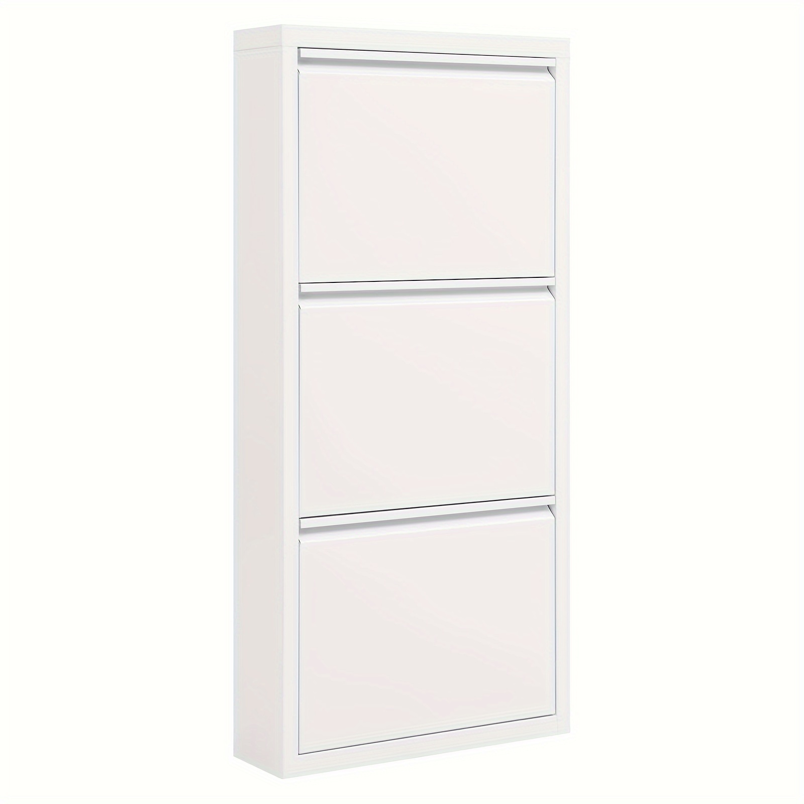 TEMU 1 Zapatero Solapas, Estante de Zapatos Cerrado con Bloqueos de Inclinación Incluidos, Zapatero de Pared, Estuche de Zapatos con Cajones, de