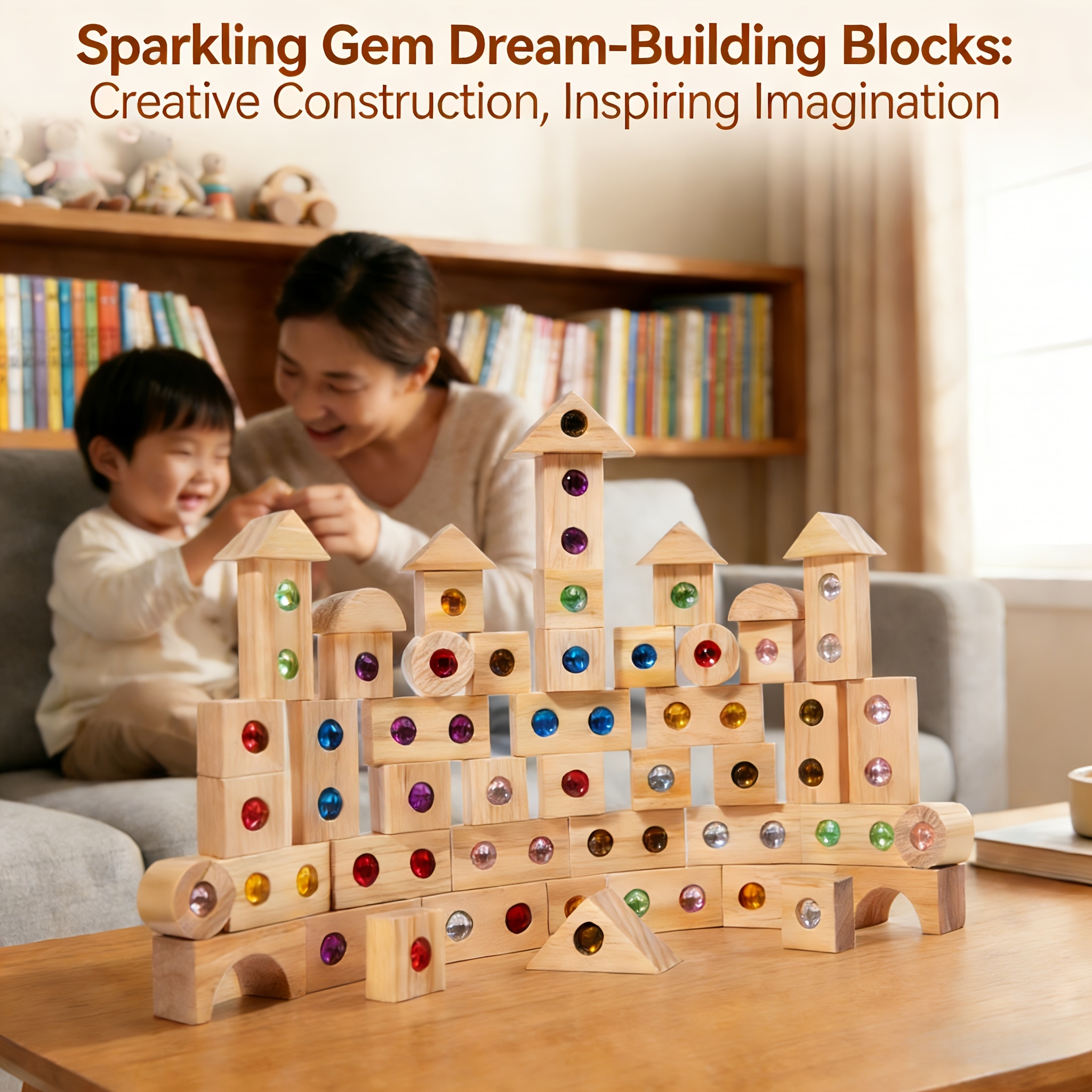 wooden building blocks sold on Temu Australia