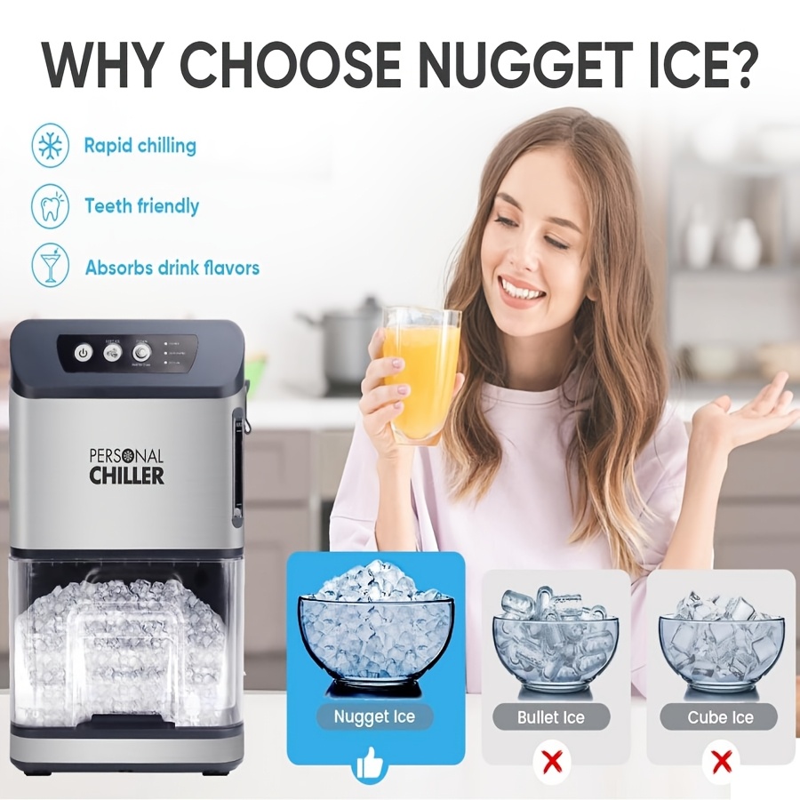 

High-efficiency 55lbs/ Self-cleaning Ice Maker - Soft Chewable Cube Ice, For Home Parties, Bars, Coffee Shops - Ideal For Beverages & Coolers, Us Plug