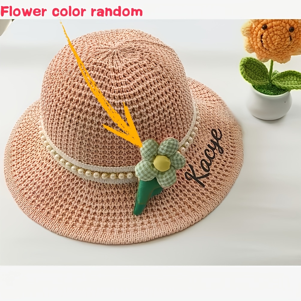 TEMU Custom Embroidered Summer Beach Hat - Personalized With Names/text, Stylish And Lightweight, An For Daily Outfits And Autumn. Suitable For Daily
