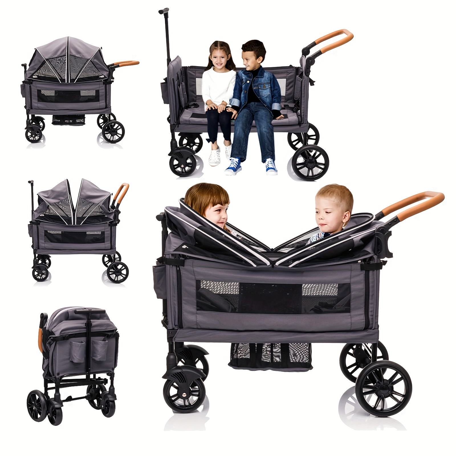 wagon stroller kids cargo travel stroller push pull Temu