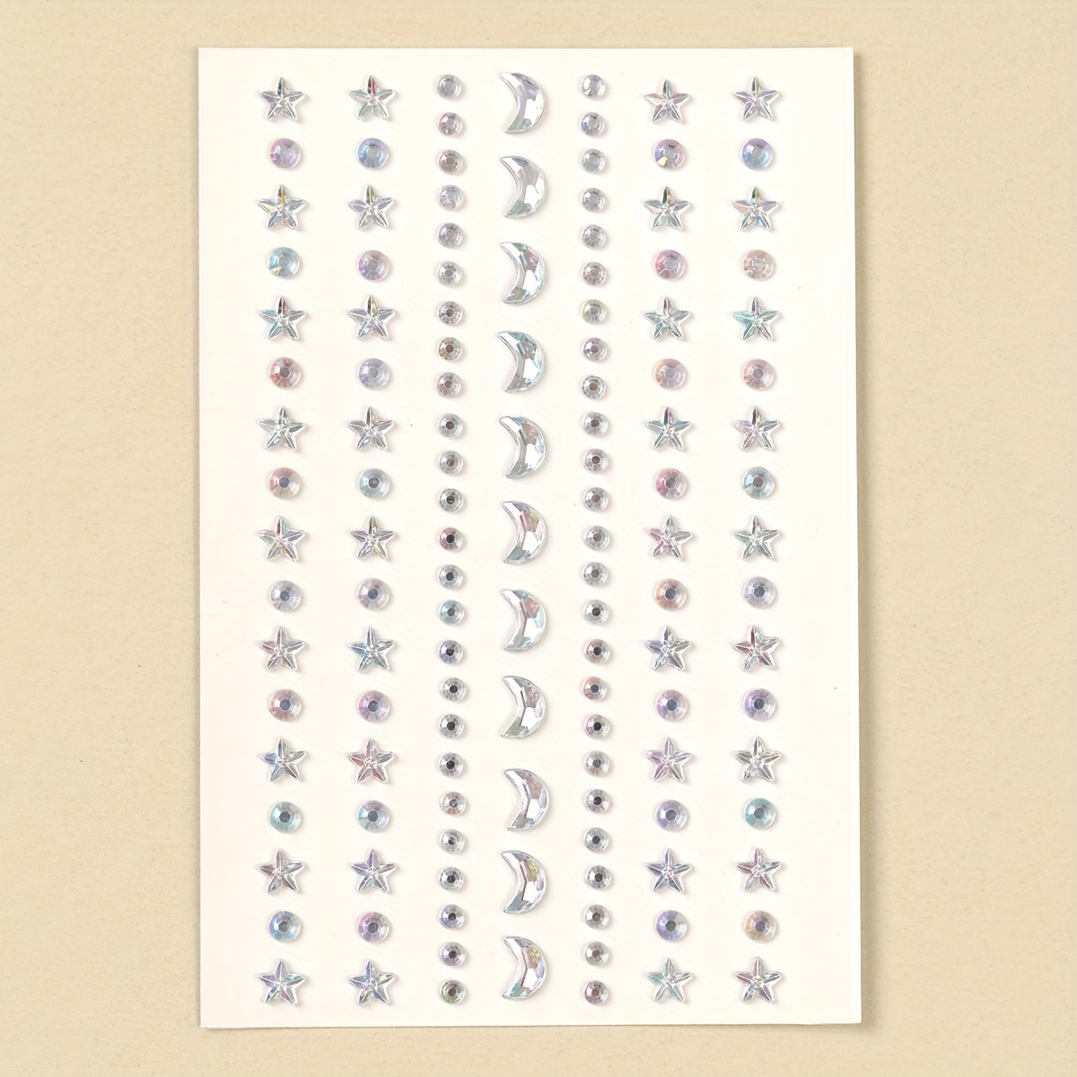 TEMU Pulseras de Cuentas Redondas Brillantes con Estrellas y Cuentas Pequeñas Y2K, Diamantes de 3D para Decoración Facial de Mujer, Diamantes de para