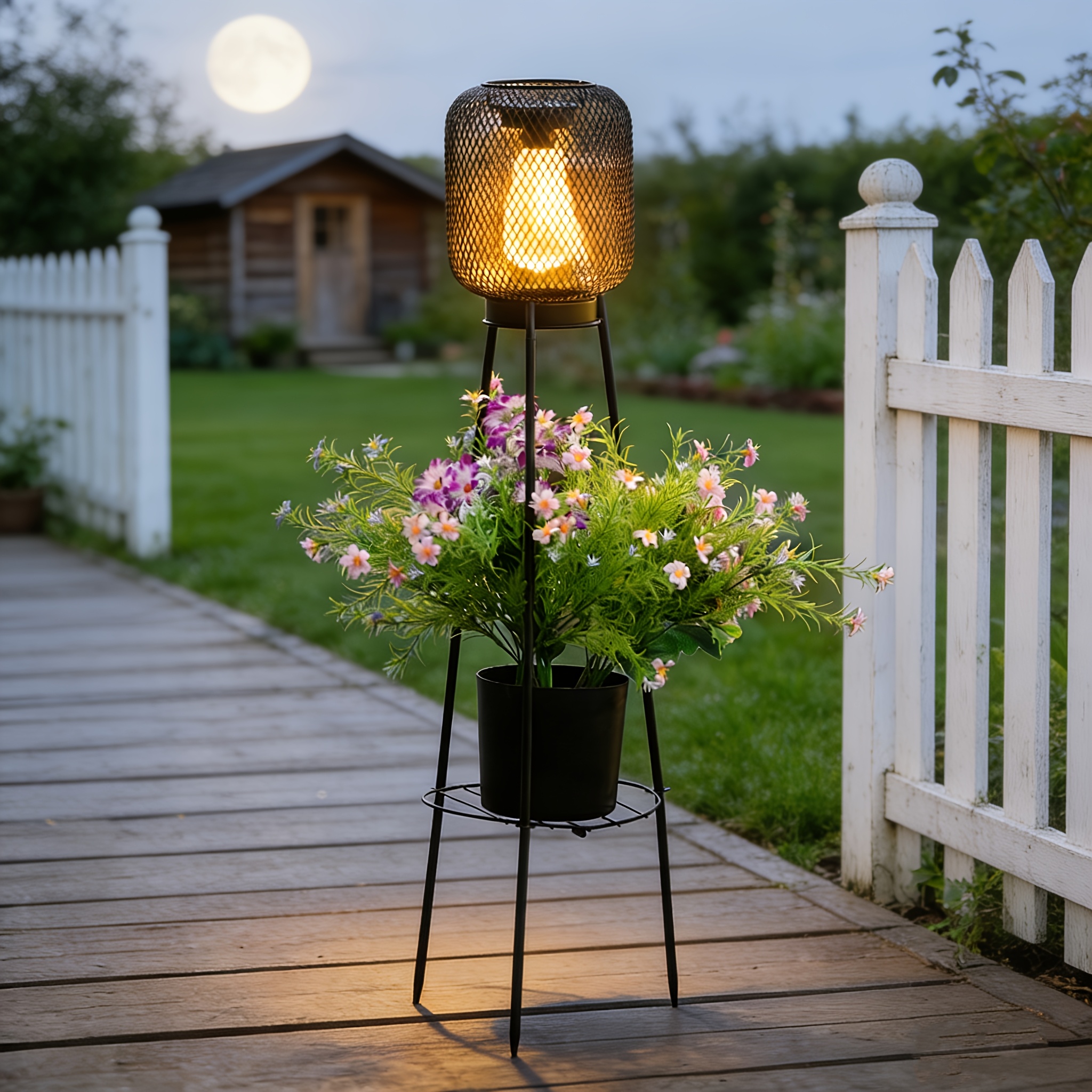 TEMU Solar Garden Lights Ip65, Flower Stands For Outdoor Plants, Solar Garden Decoration, Solar Pathway Lights, Halloween Decorations Outdoor, Solar