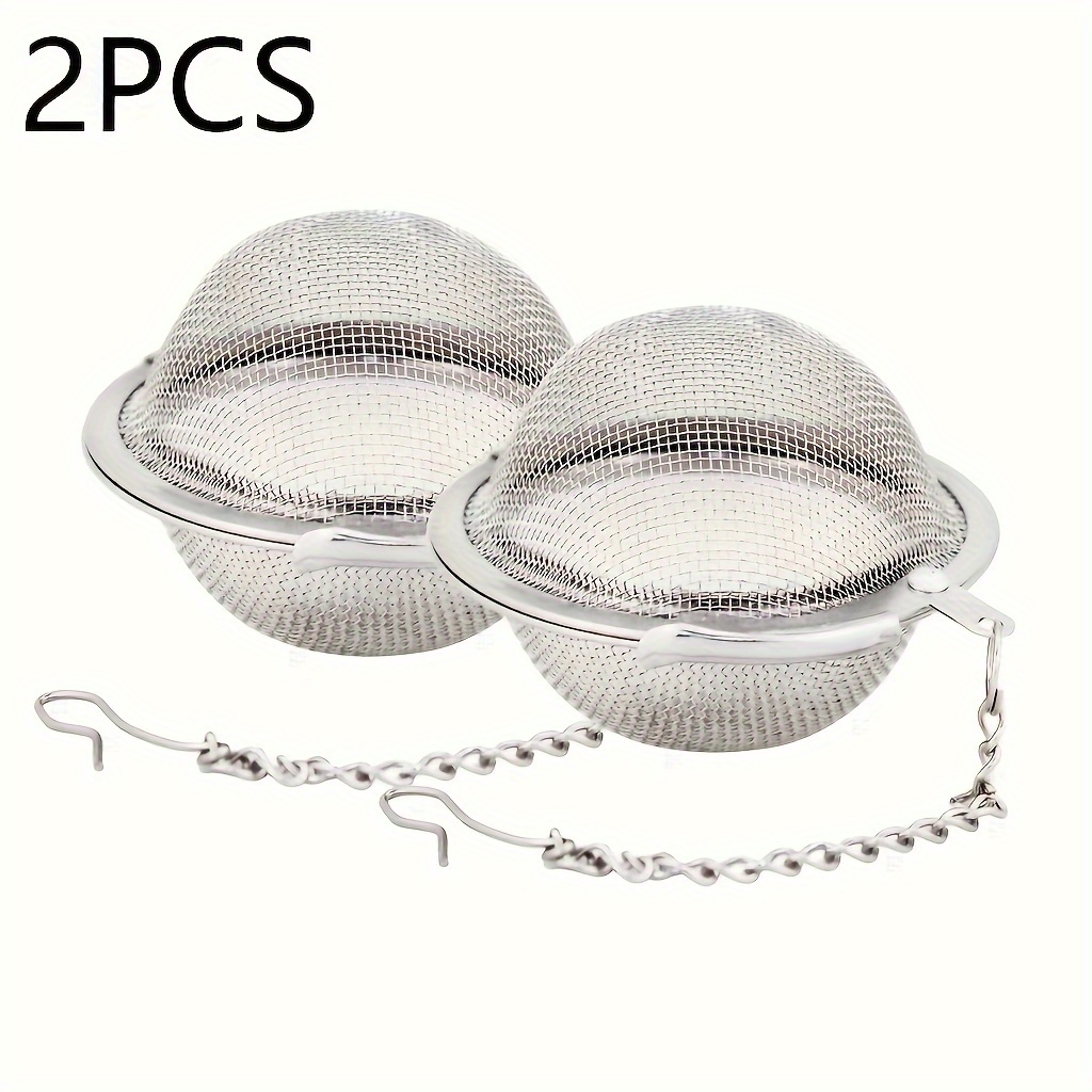 E-shop 2/4 Stück Tee-Infusierer Edelstahl Mesh Teeball 2,1 Zoll Tee-Sieb, Edelstahl Gewürzball Tee-Sieb, Kräuter-Infusierer Sieb und