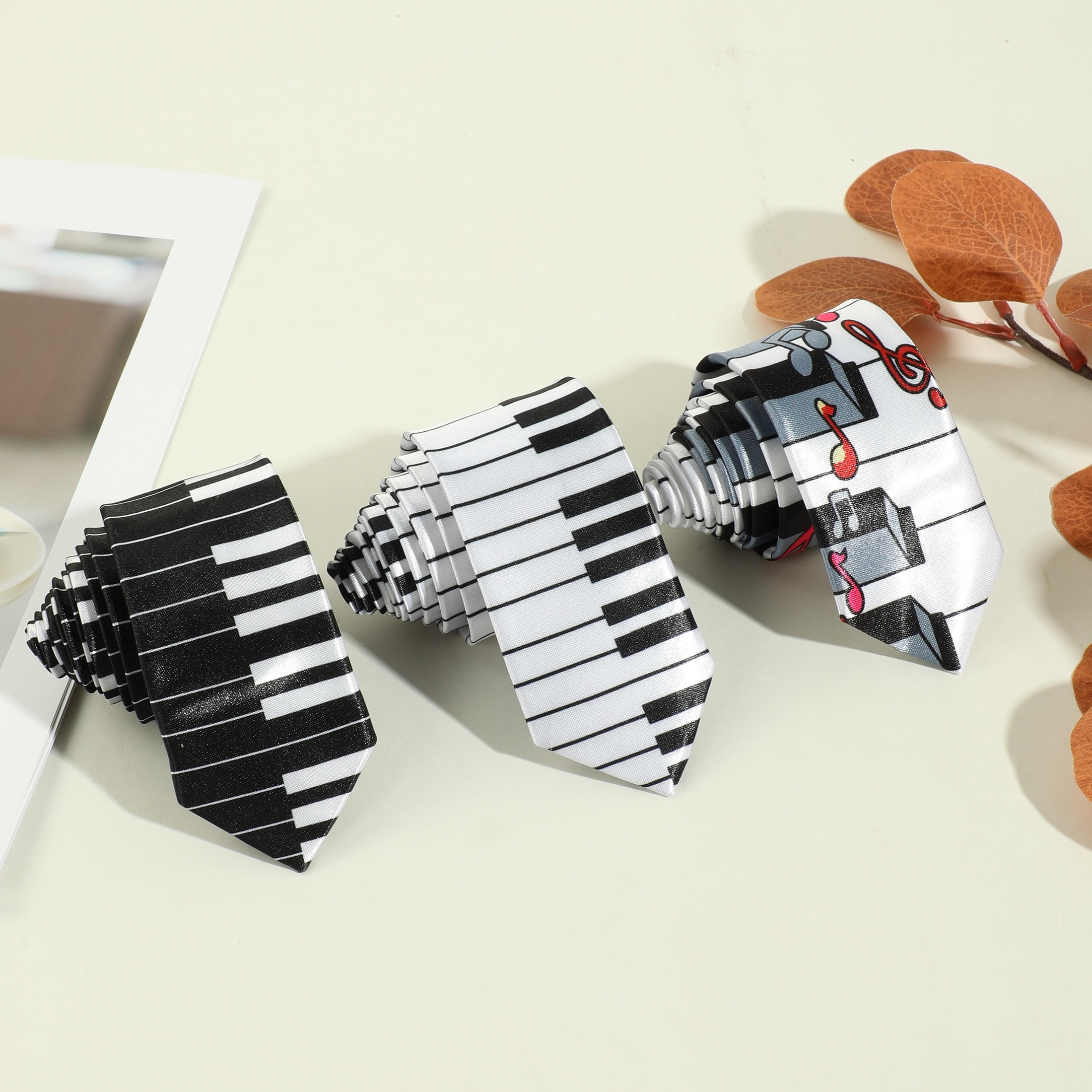 

1pc Men's Fashion Piano Key Pattern Tie Suitable For Party, Ideal Choice For Gifts