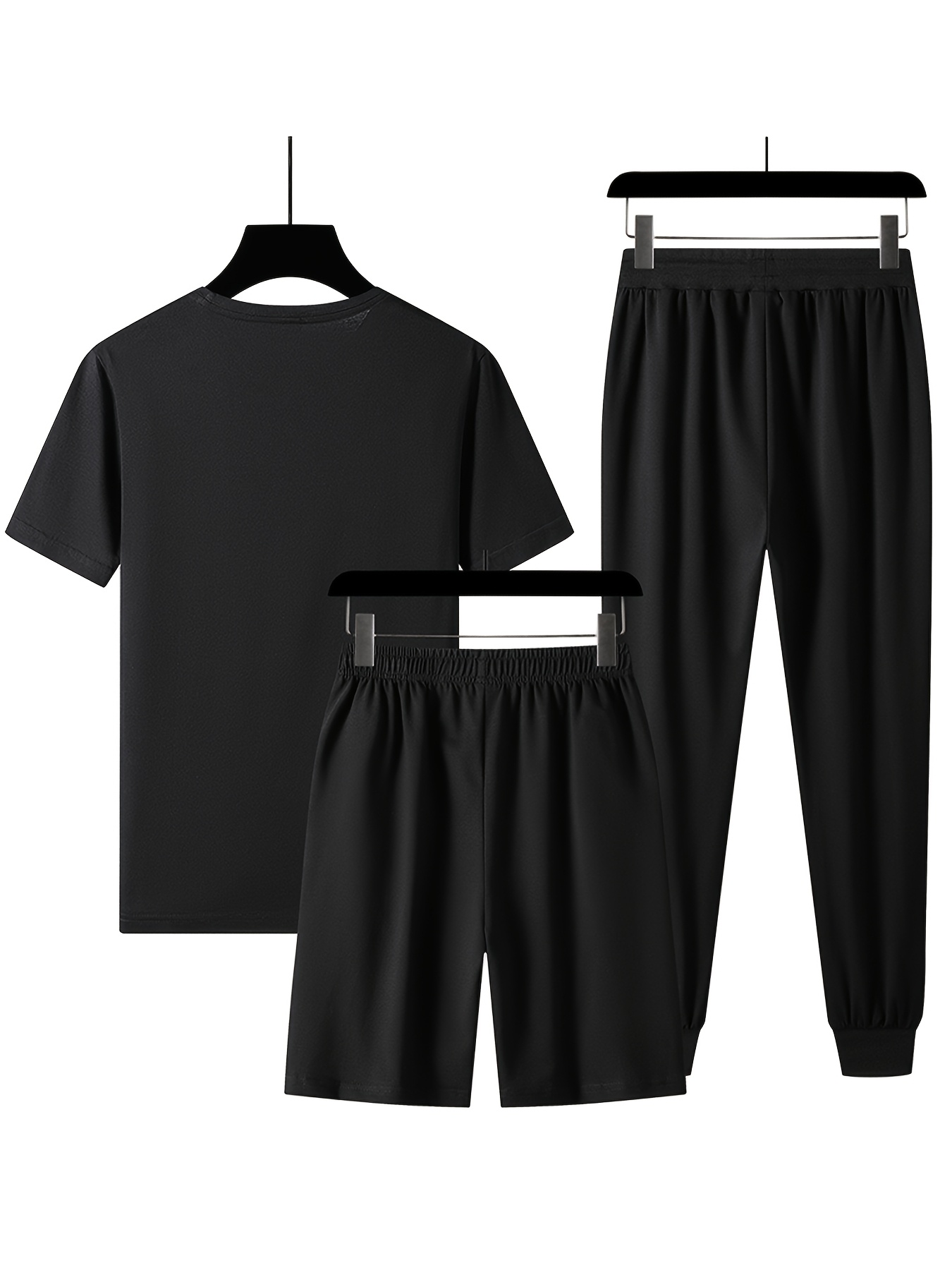 Guiren Bird Men'S Casual Sports Outfit Set Includes a Short-Sleeve T-Shirt And Long Or Short Pants, Made of Pure Cotton for Summer in Large Sizes.