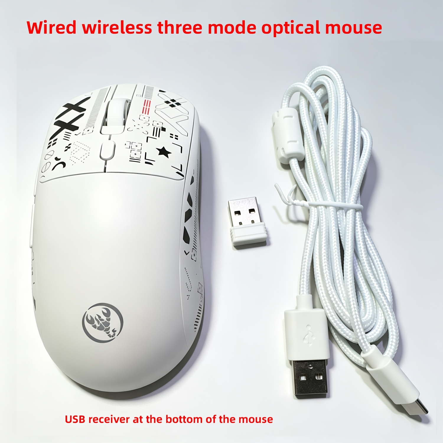 Hxsj Wired And Wireless Mouse Features Rgb Lighting, Operates On 2.4g Optical Technology, And Is Usb Plug-and-play, Suitable For Office, Gaming, And Home Computer Accessories.