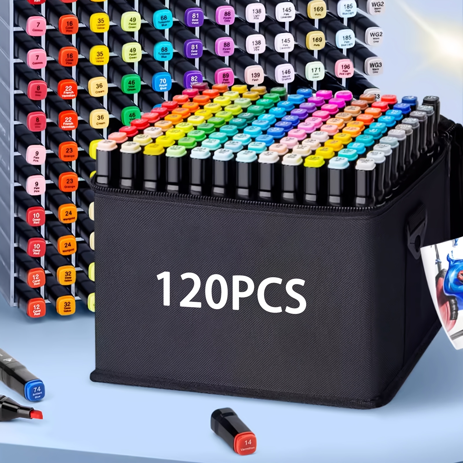 120 Dual Tip Alcohol Markers Set for Vibrant Colouring