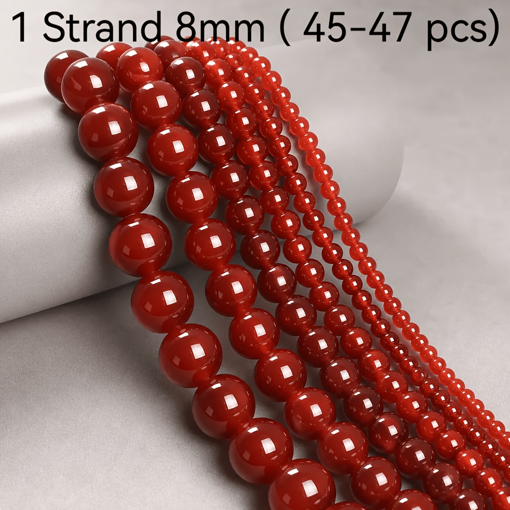 TEMU Perline in naturale da 6/8/10mm - All'ingrosso per creazione di gioielli fai da te, di perline naturali adatti per artigianato - Unisex Filo 6mm